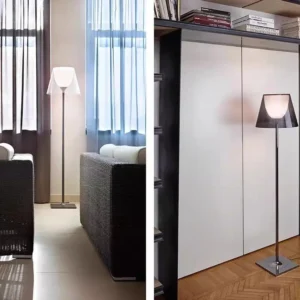 Minimalist Polished Chrome & Acrylic Shade Floor Lamp FL-A055 4