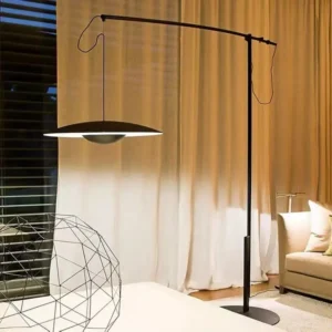 Minimalist Cantilever Fishing Floor Lamp with Black Metal Shade FL-A058 2