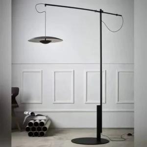 Minimalist Cantilever Fishing Floor Lamp with Black Metal Shade FL-A058 4