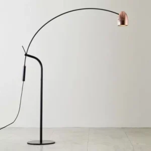 Minimalist Over Sofa Curved Arm Floor Lamp with Copper Shade FL-A061 1