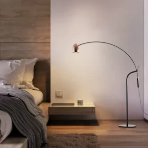 Minimalist Over Sofa Curved Arm Floor Lamp with Copper Shade FL-A061 3