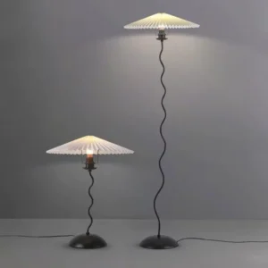 Modern Twist Wave Rod Pleated Fabric Floor Lamp for Living Room FL-A062 3