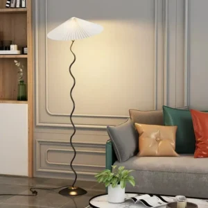 Modern Twist Wave Rod Pleated Fabric Floor Lamp for Living Room FL-A062 4