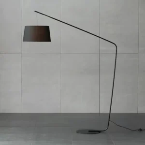 Minimalist Folded Angle Cantilever Fishing Floor Lamp with Black Fabric Shade FL-A063 4