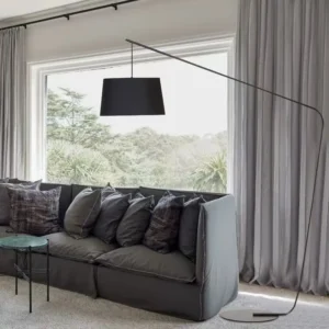 Minimalist Folded Angle Cantilever Fishing Floor Lamp with Black Fabric Shade FL-A063 3
