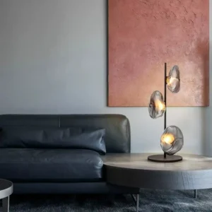 Modern 6-Light Irregular Blown Glass Floor Lamp with Black Metal Pole FL-A065 2