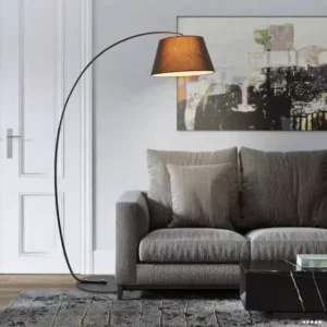 Minimalist Cantilever Arch Floor Lamp with Fabric Lampshade FL-A070 1