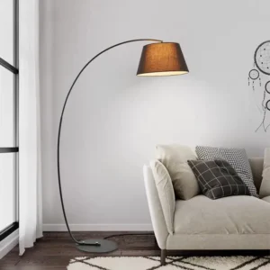 Minimalist Cantilever Arch Floor Lamp with Fabric Lampshade FL-A070 3
