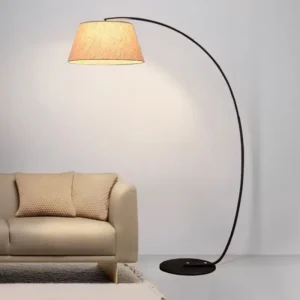 Minimalist Cantilever Arch Floor Lamp with Fabric Lampshade FL-A070 5