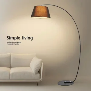 Minimalist Cantilever Arch Floor Lamp with Fabric Lampshade FL-A070 6