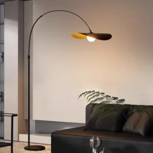 Mid Century Arched Floor Lamp with Leaf Shade FL-A071 1