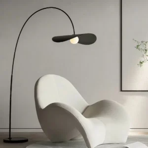 Mid Century Arched Floor Lamp with Leaf Shade FL-A071 4