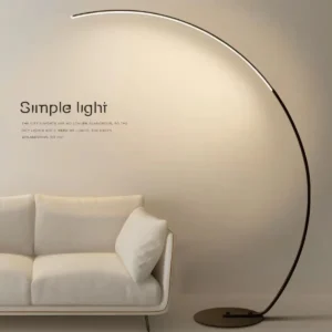 Modern C-Shaped Curved LED Strip Arch Floor Lamp with Round Base FL-A072 1
