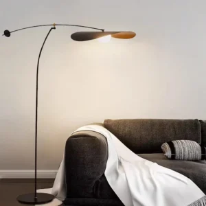 Minimalist Swing Arm Floor Lamp with Leaf Shape Lampshade FL-A074 1