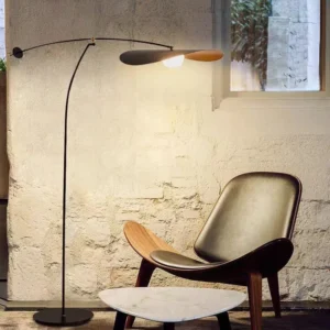 Minimalist Swing Arm Floor Lamp with Leaf Shape Lampshade FL-A074 3