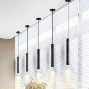 Minimalist Travertine Cylinder Pendant Light P3002 2