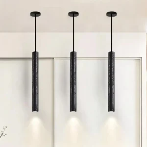 Minimalist Travertine Cylinder Pendant Light P3002 4