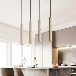 Minimalist Travertine Cylinder Pendant Light P3002 6