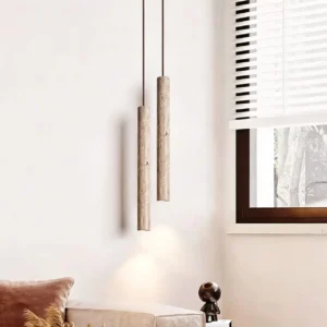 Minimalist Travertine Cylinder Pendant Light P3002 7