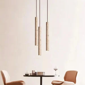 Minimalist Travertine Cylinder Pendant Light P3002 8