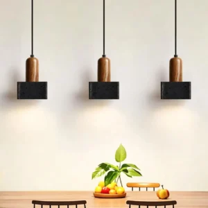 Minimalist Travertine Cube Pendant Light P3009 2