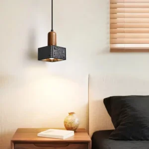 Minimalist Travertine Cube Pendant Light P3009 3