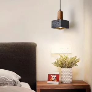 Minimalist Travertine Cube Pendant Light P3009 4