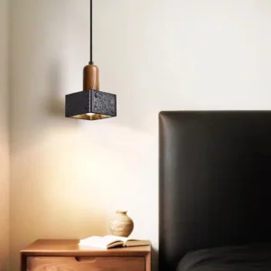 Minimalist Travertine Cube Pendant Light P3009 5