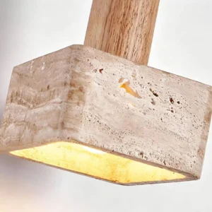 Minimalist Travertine Cube Pendant Light P3009 7