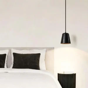 Modern Black Travertine Cone Pendant Light P3012 3