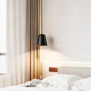 Modern Black Travertine Cone Pendant Light P3012 5