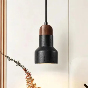 Organic Modern Black Travertine Pendant Light P3015 1