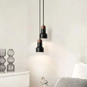 Organic Modern Black Travertine Pendant Light P3015 3