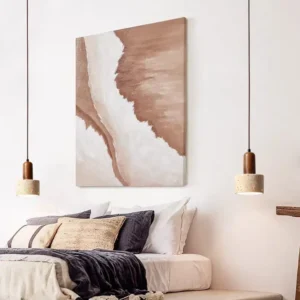 Contemporary Travertine & Wood Pendant Light P3017 5