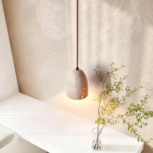 Modern Travertine Dome Pendant Light P3020 2