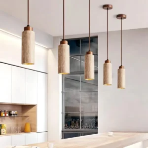 Wabi Sabi Travertine Cylinder Pendant Light P3022 5