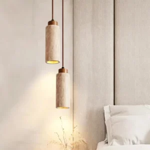 Wabi Sabi Travertine Cylinder Pendant Light P3022 7