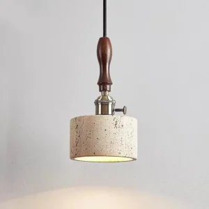 Mid-Century Travertine Pendant Light P3023 1