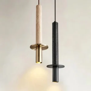 Modern Travertine Linear Pendant Light P3024 3