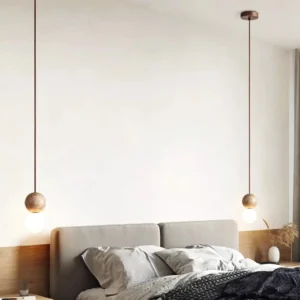Handcrafted Travertine Orb Pendant Light P3029 5