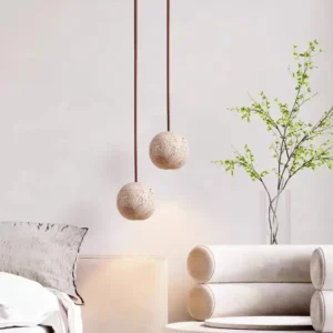 Natural Travertine Ball Pendant Light P3031 1
