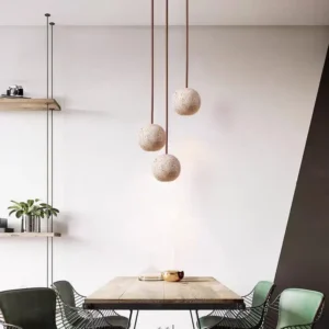Natural Travertine Ball Pendant Light P3031 4
