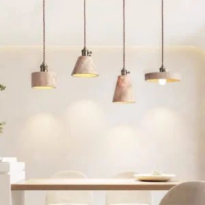 Wabi Sabi Travertine & Brass Pendant Light P3034 1