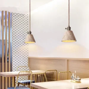 Wabi Sabi Travertine & Brass Pendant Light P3034 4