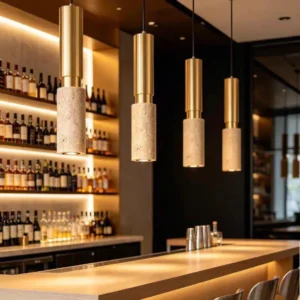 Nordic Travertine Cylinder Pendant Light P3036 5