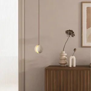 Minimalist Travertine Orb Pendant Light P3038 3