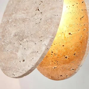 Modern Travertine Disc Pendant Light P3039 3