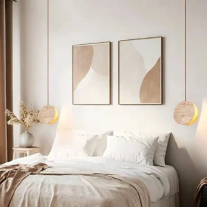 Modern Travertine Disc Pendant Light P3039 5