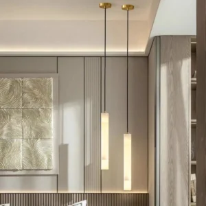 Modern Alabaster Column Pendant Light PA015 5