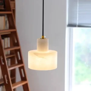 Modern Alabaster Tiered Cylinder Pendant Light PA013 4